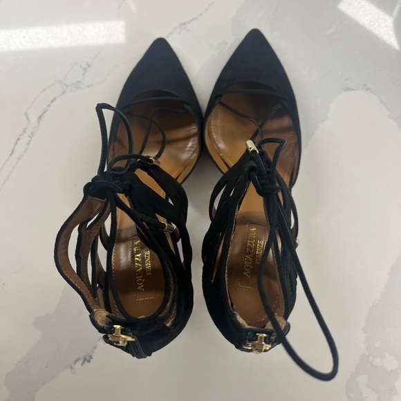 Aquazzura Black Suede Heels (Never Worn) - Picture 8 of 11
